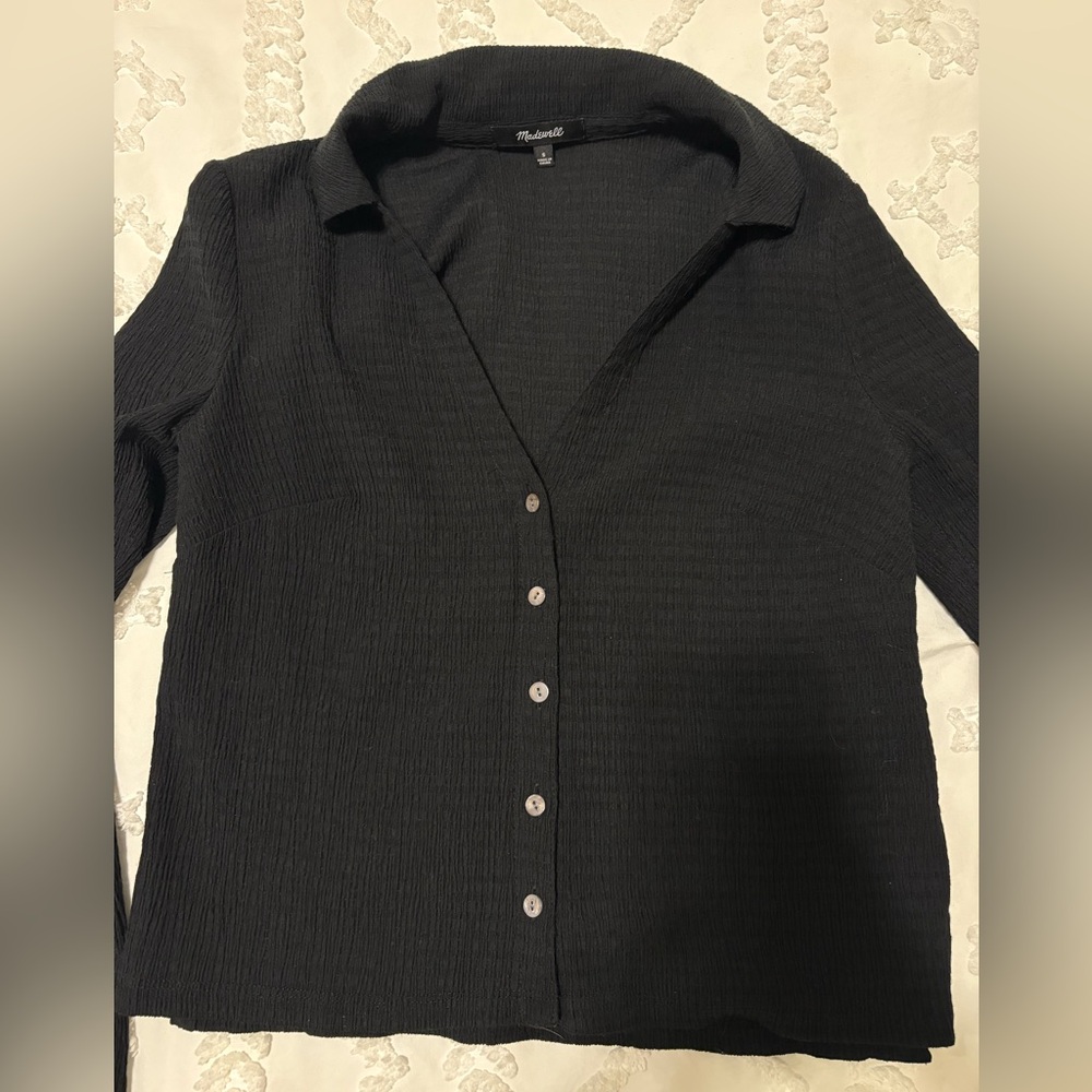 Madewell Textured Black Top